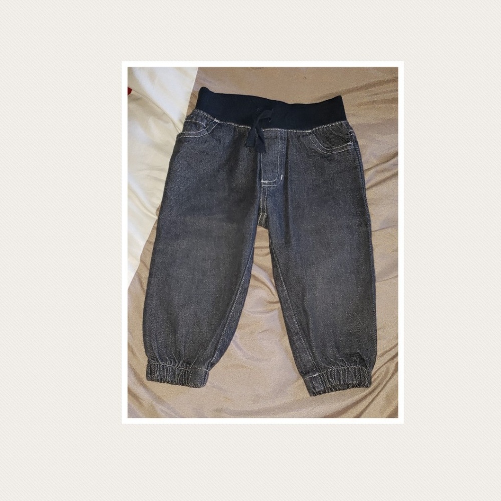 SOLD! ToddleR size 12 m black denim jeans/joggers!